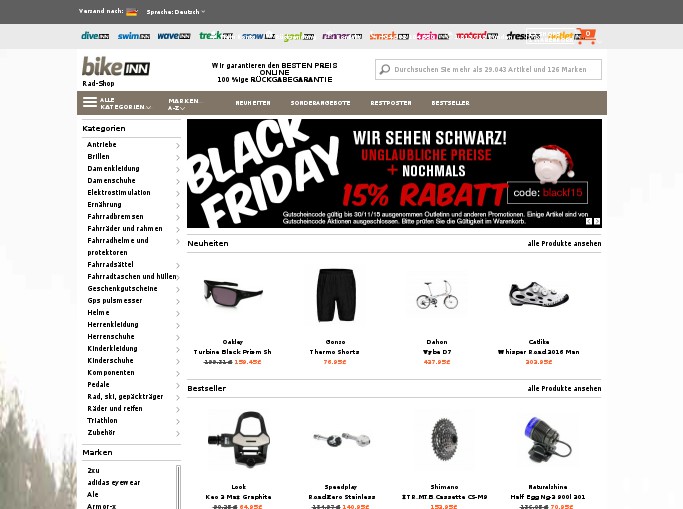 Screenshot des Shops