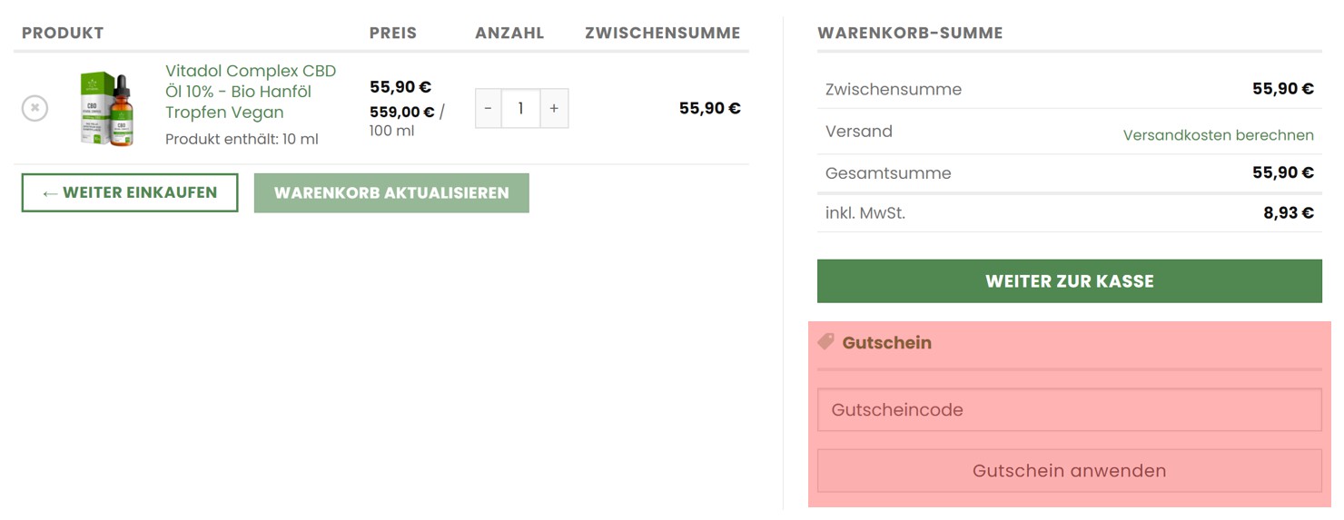 wo ist ein cbdwelt Gutscheincode einzulösen