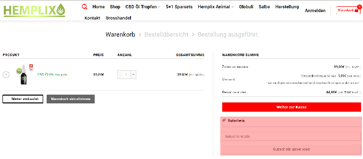 wo ist ein hemplix Gutscheincode einzulösen