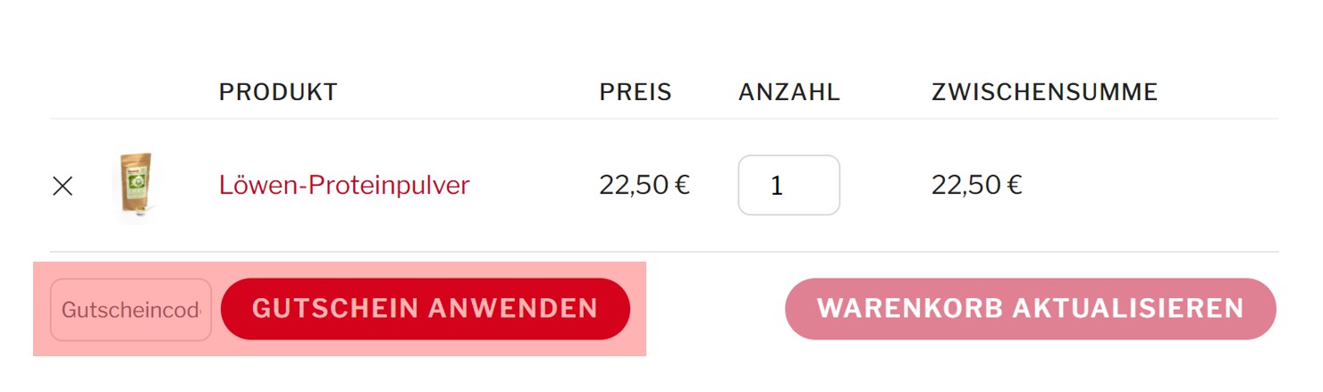 wie wird ein löwen supplements Gutscheincode eingeloest