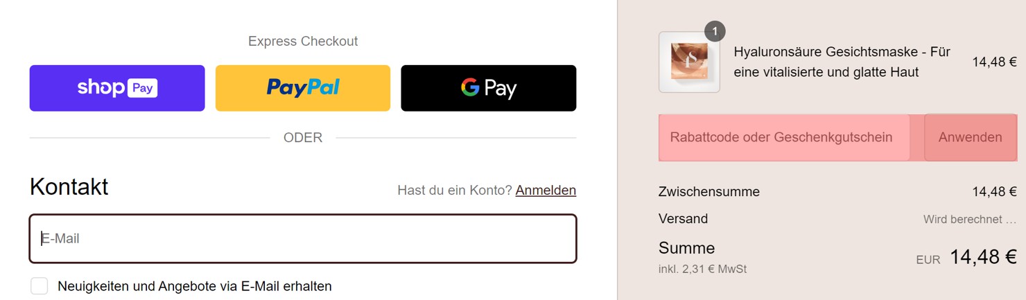 wie ist ein 48grams Gutscheincode einzulösen