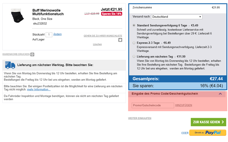 wie ist ein Chain-Reaction-Cycles Gutscheincode einzulösen