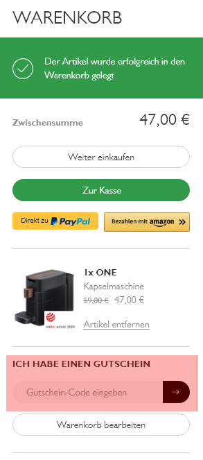 wie ist ein K-fee Gutscheincode einzulösen