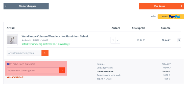 wie ist ein Michael Noll Gutscheincode einzulösen