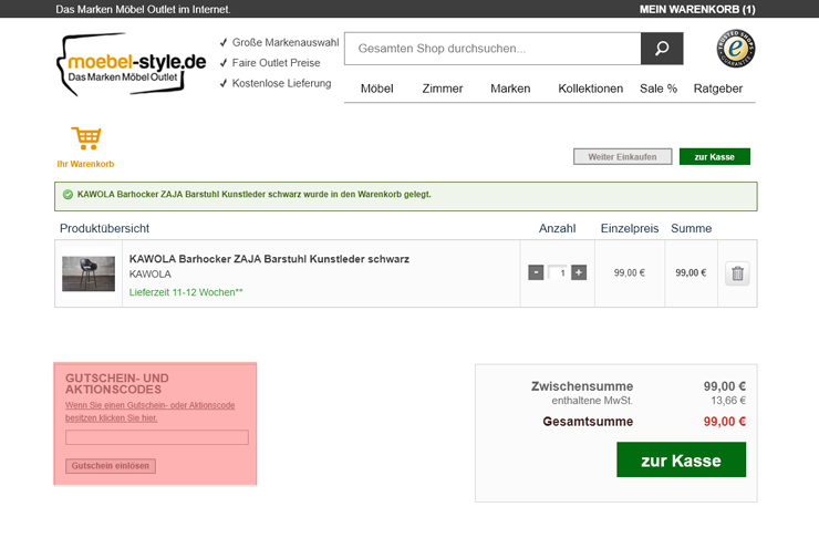 Moebel-style.de - Gutschein | 50 € Gutscheincode