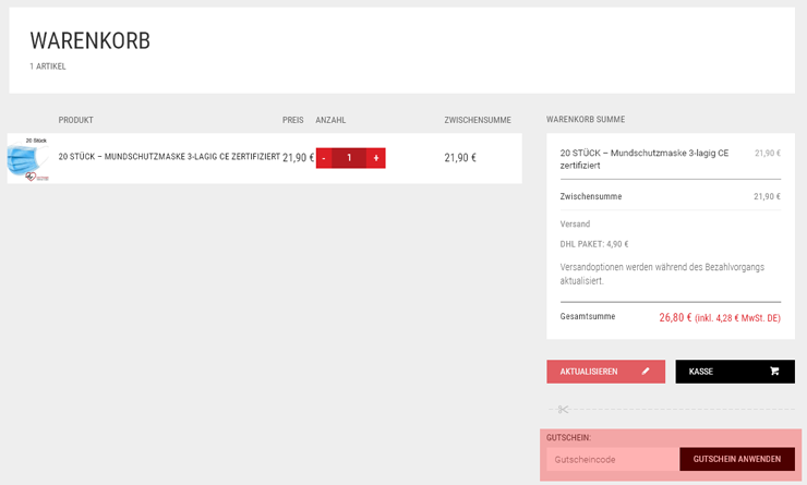 wie ist ein Mundschutzmasken Gutscheincode einzulösen
