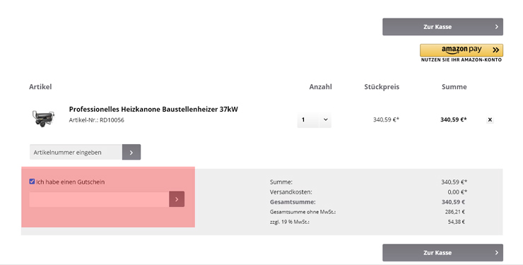 wie ist ein Raza-Direkt Gutscheincode einzulösen