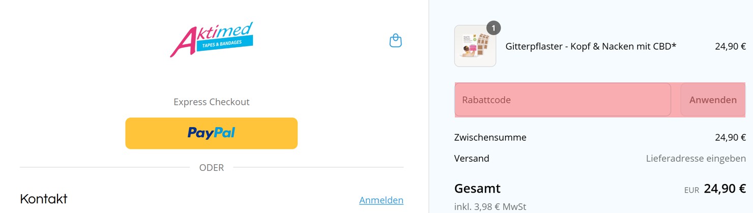 wie ist ein Aktimed Gutscheincode einzulösen