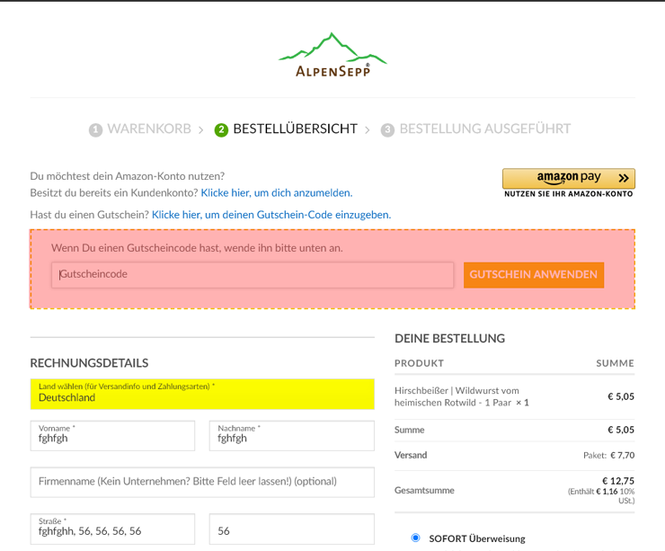 wie ist ein AlpenSepp Gutscheincode einzulösen