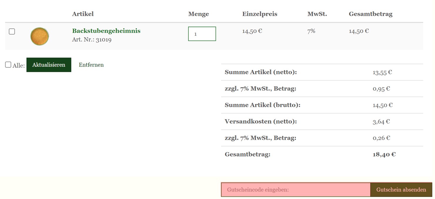 wie ist ein Altes Gewürzamt Gutscheincode einzulösen