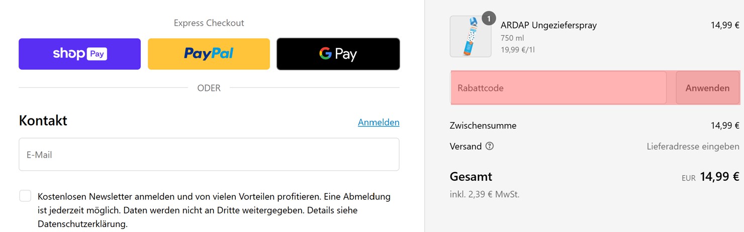 wie ist ein Ardap Gutscheincode einzulösen