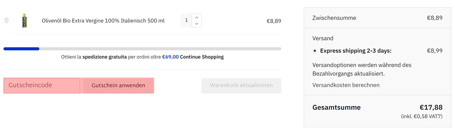 wie ist ein Benvolio 1938 Gutscheincode einzulösen
