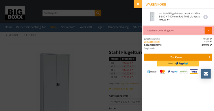 wie ist ein bigboxx.de Gutscheincode einzulösen