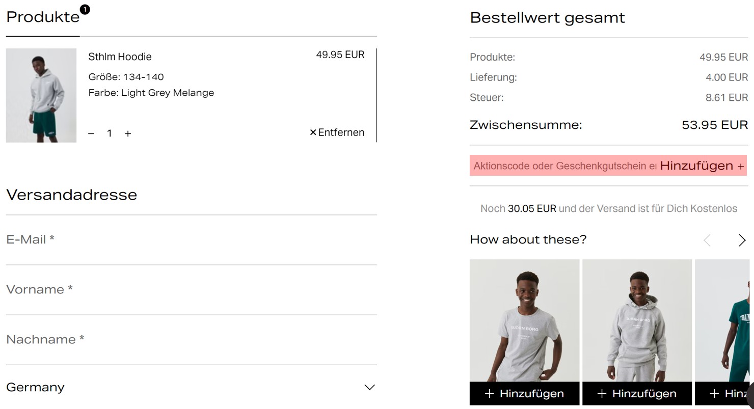 wie ist ein Björn Borg Gutscheincode einzulösen