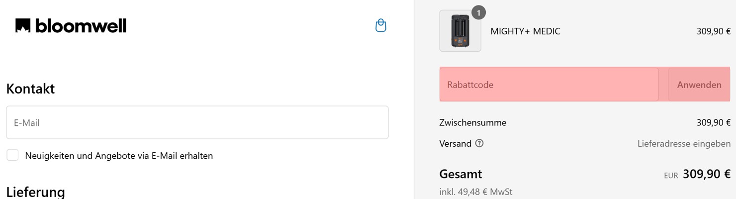 wie ist ein Bloomwell Gutscheincode einzulösen
