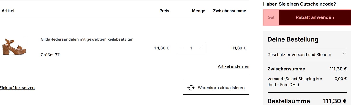 wie ist ein CafeNoir Gutscheincode einzulösen
