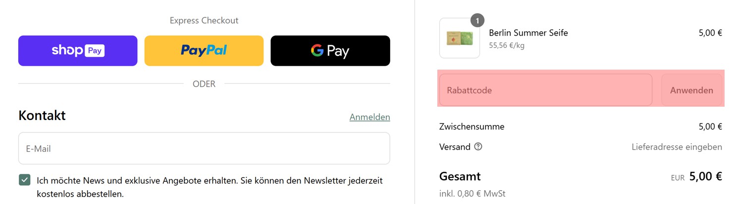 wie ist ein Chris P. Candles Gutscheincode einzulösen
