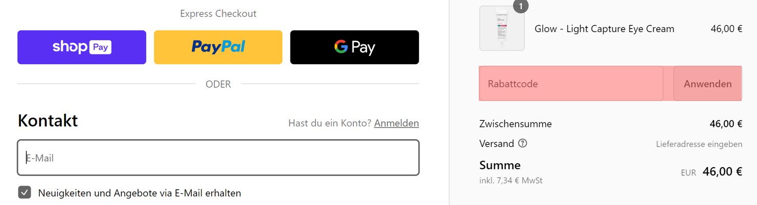 wie ist ein Christina Kosmetik Gutscheincode einzulösen