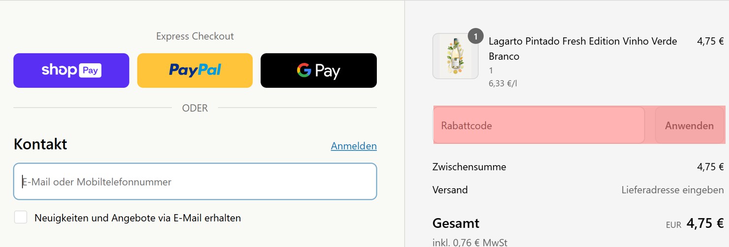wie ist ein CorkRebels Gutscheincode einzulösen