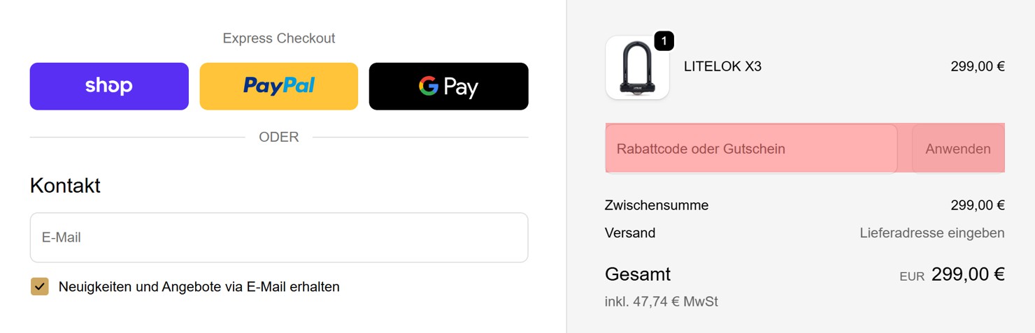 wie ist ein Litelok Gutscheincode einzulösen wie ist ein Litelok Gutscheincode einzulösen