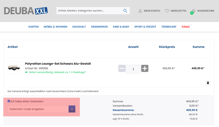 wie ist ein deubaxxl.de Gutscheincode einzulösen