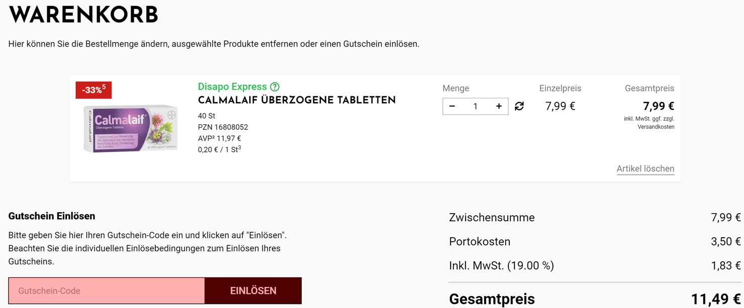 wie ist ein Disapo Gutscheincode einzulösen