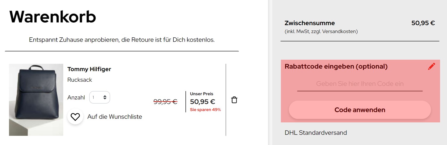 wie ist ein Dress For Less Gutscheincode einzulösen