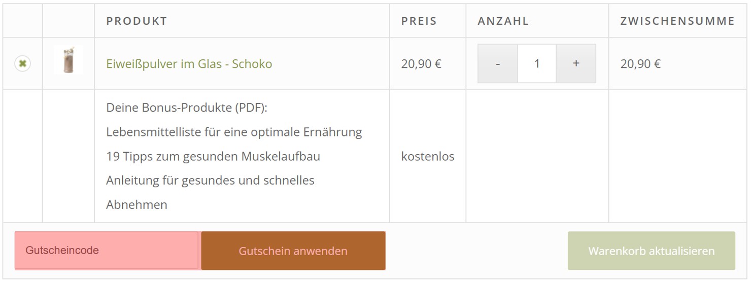 wie ist ein Eiweißpower Gutscheincode einzulösen