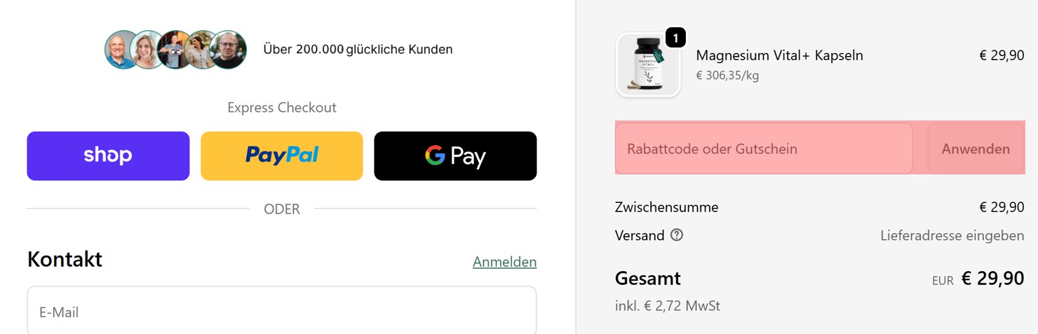 wie ist ein Essenzshop Gutscheincode einzulösen