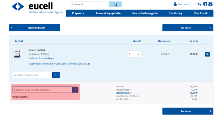 wie ist ein Eucell Gutscheincode einzulösen