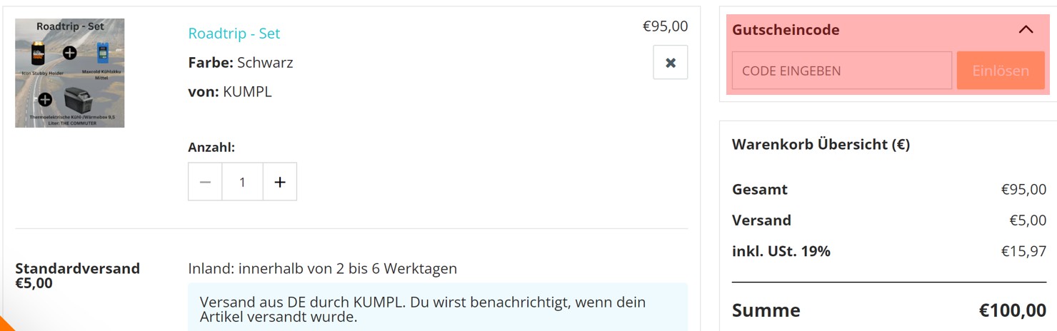 wie ist ein Everything Caravan Camping Gutscheincode einzulösen