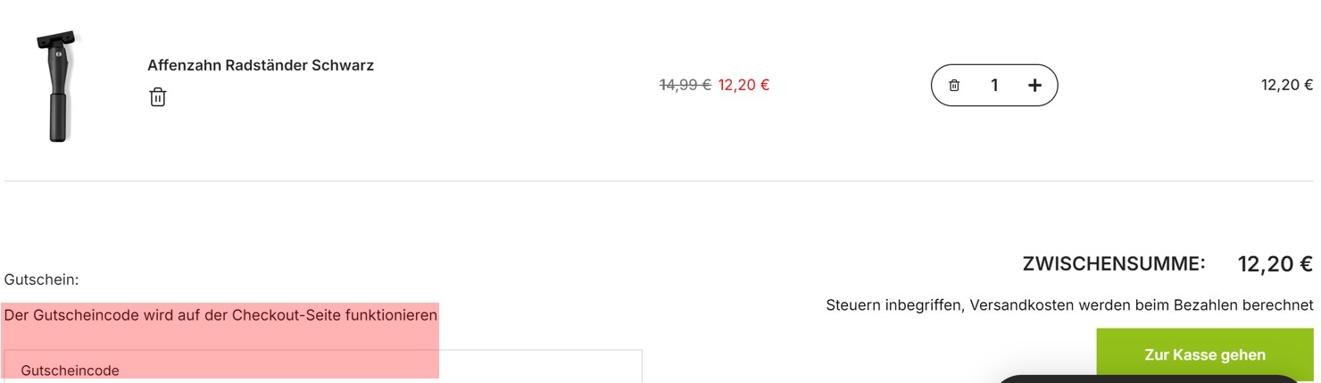 wie ist ein fahrrad-teile.shop Gutscheincode einzulösen