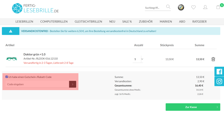 wie ist ein fertig-lesebrille.de Gutscheincode einzulösen