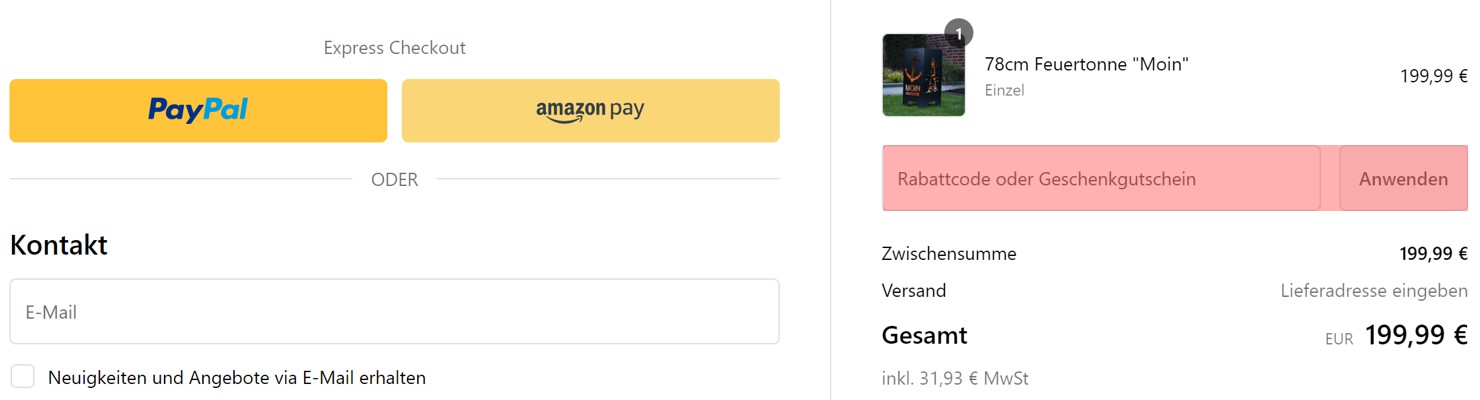 wie ist ein Feuertonnen Bertling Gutscheincode einzulösen