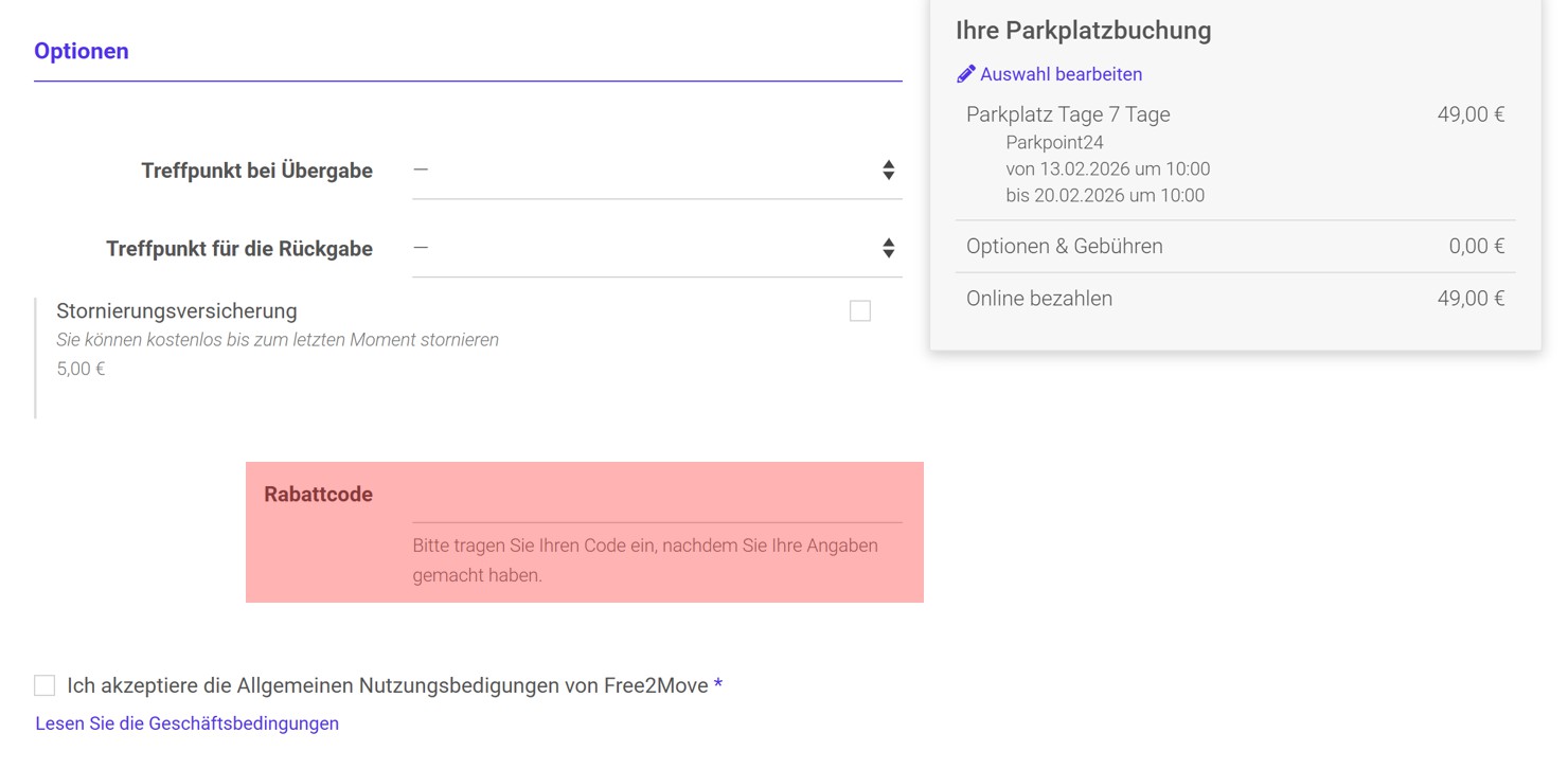 wie ist ein Free2move Gutscheincode einzulösen