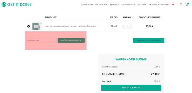 wie ist ein Get It Done Gutscheincode einzulösen