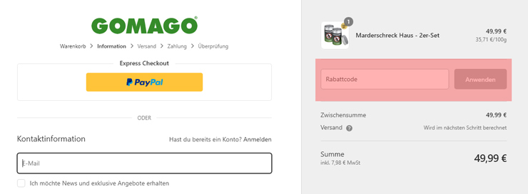 wie ist ein Gomago Gutscheincode einzulösen