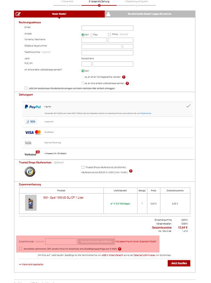 wie ist ein Goodwheel Gutscheincode einzulösen