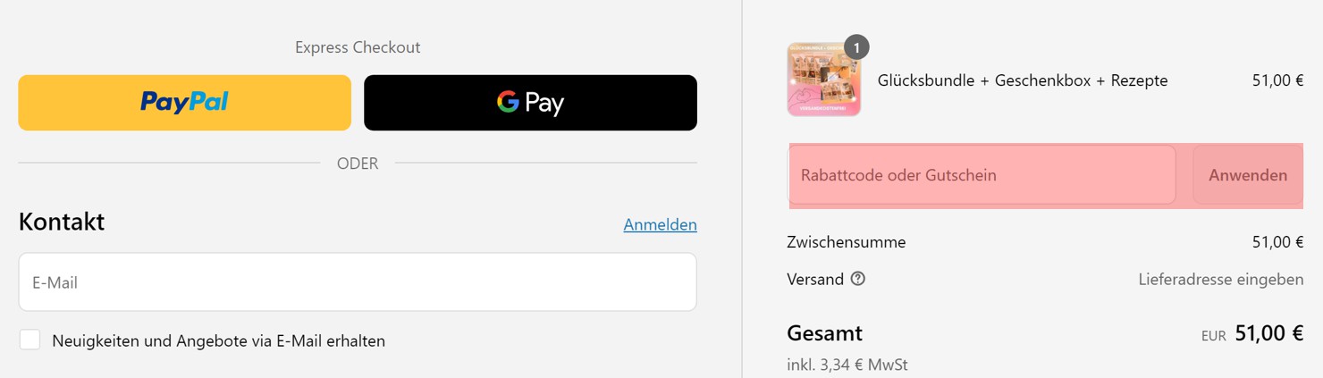 wie ist ein Guru Granola Gutscheincode einzulösen