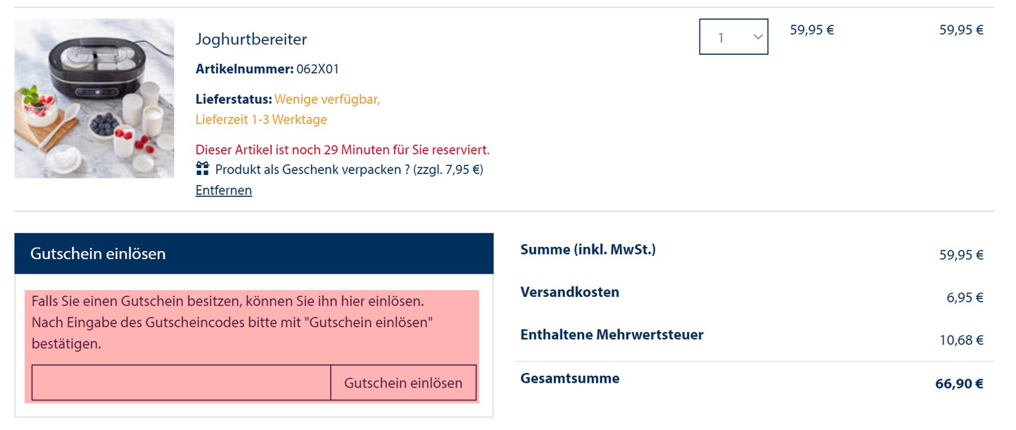 wie ist ein Hagen Grote Gutscheincode einzulösen