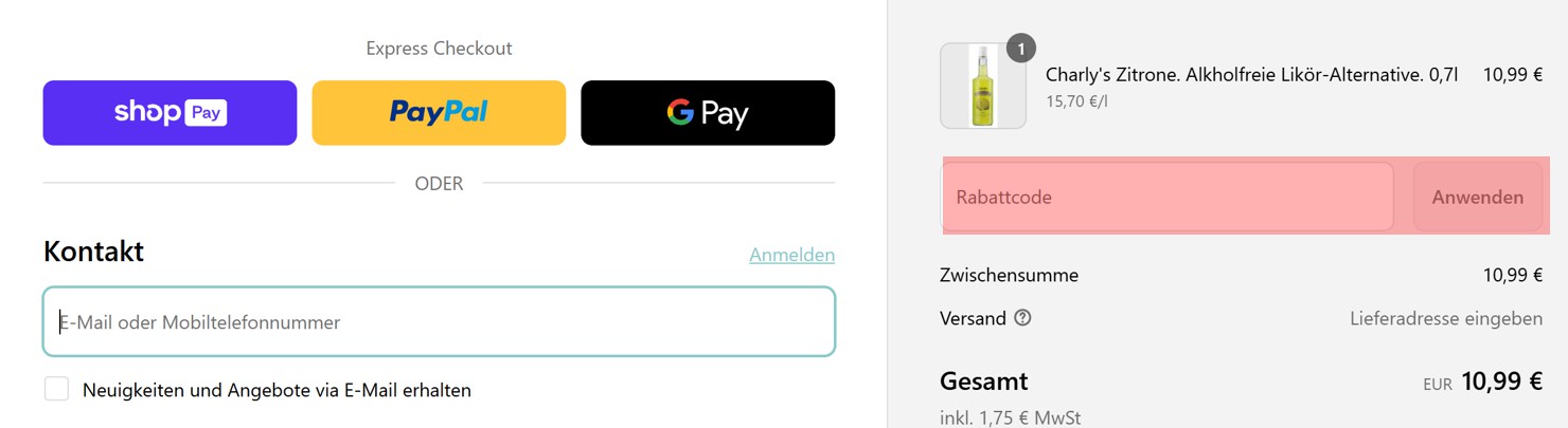 wie ist ein Happy Drinks Gutscheincode einzulösen