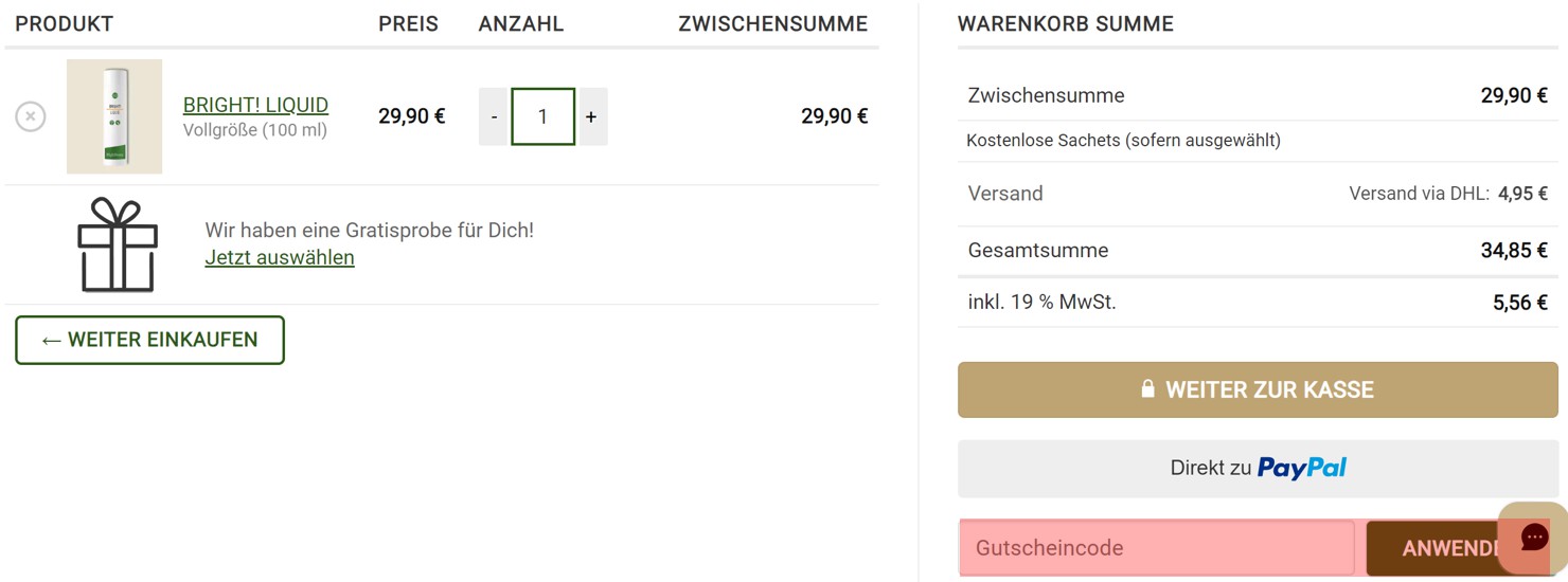wie ist ein HighDroxy Gutscheincode einzulösen