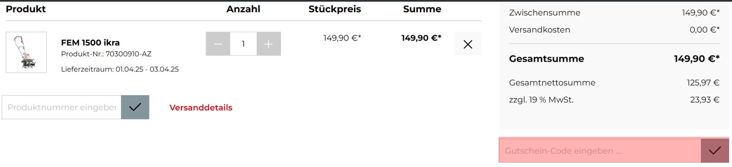 wie ist ein IKRA Gutscheincode einzulösen