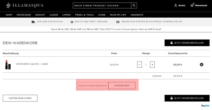 wie ist ein Illamasqua Gutscheincode einzulösen