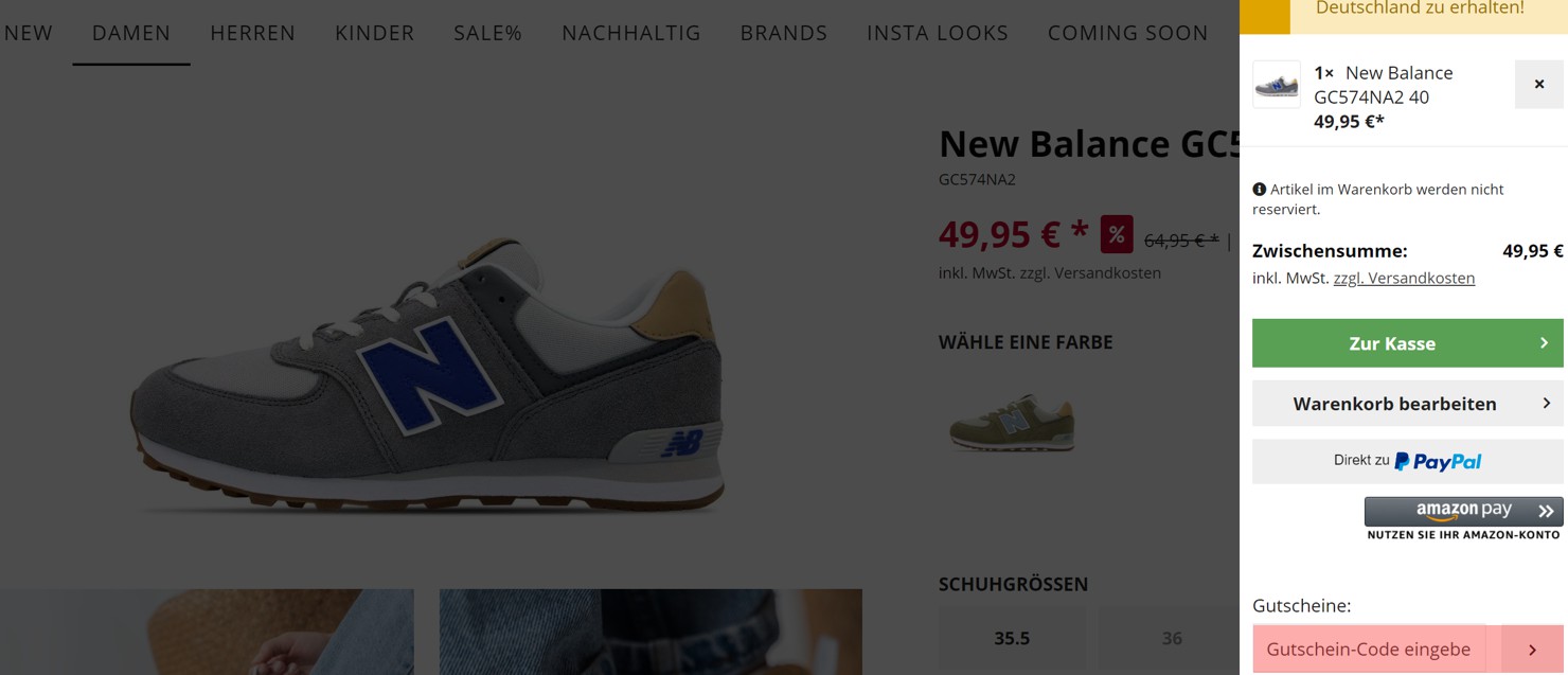 wie ist ein JNS Jumpnshoez Gutscheincode einzulösen