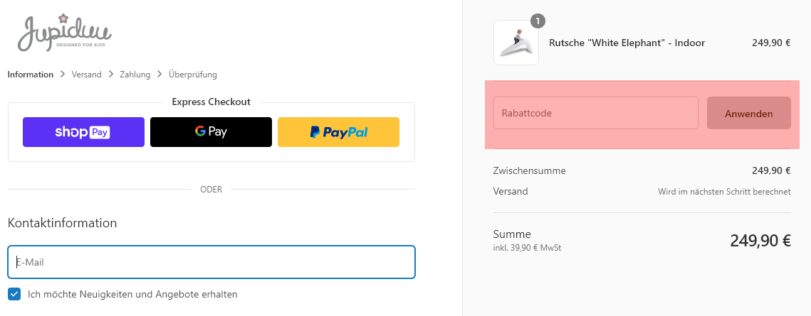 wie ist ein Jupiduu Gutscheincode einzulösen