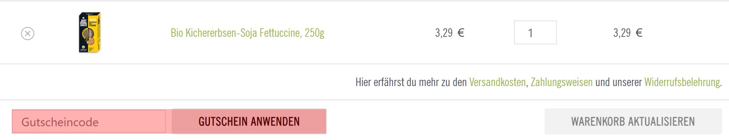 wie ist ein Just Taste Gutscheincode einzulösen