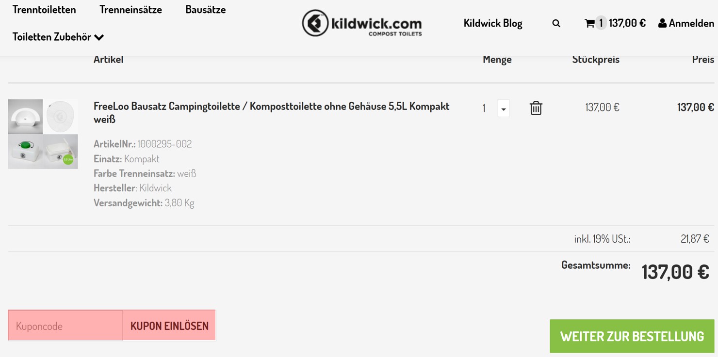 wie ist ein Kildwick Gutscheincode einzulösen