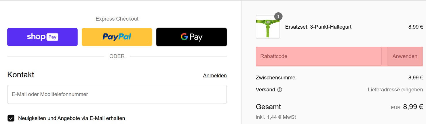 wie ist ein Koru Kids Gutscheincode einzulösen