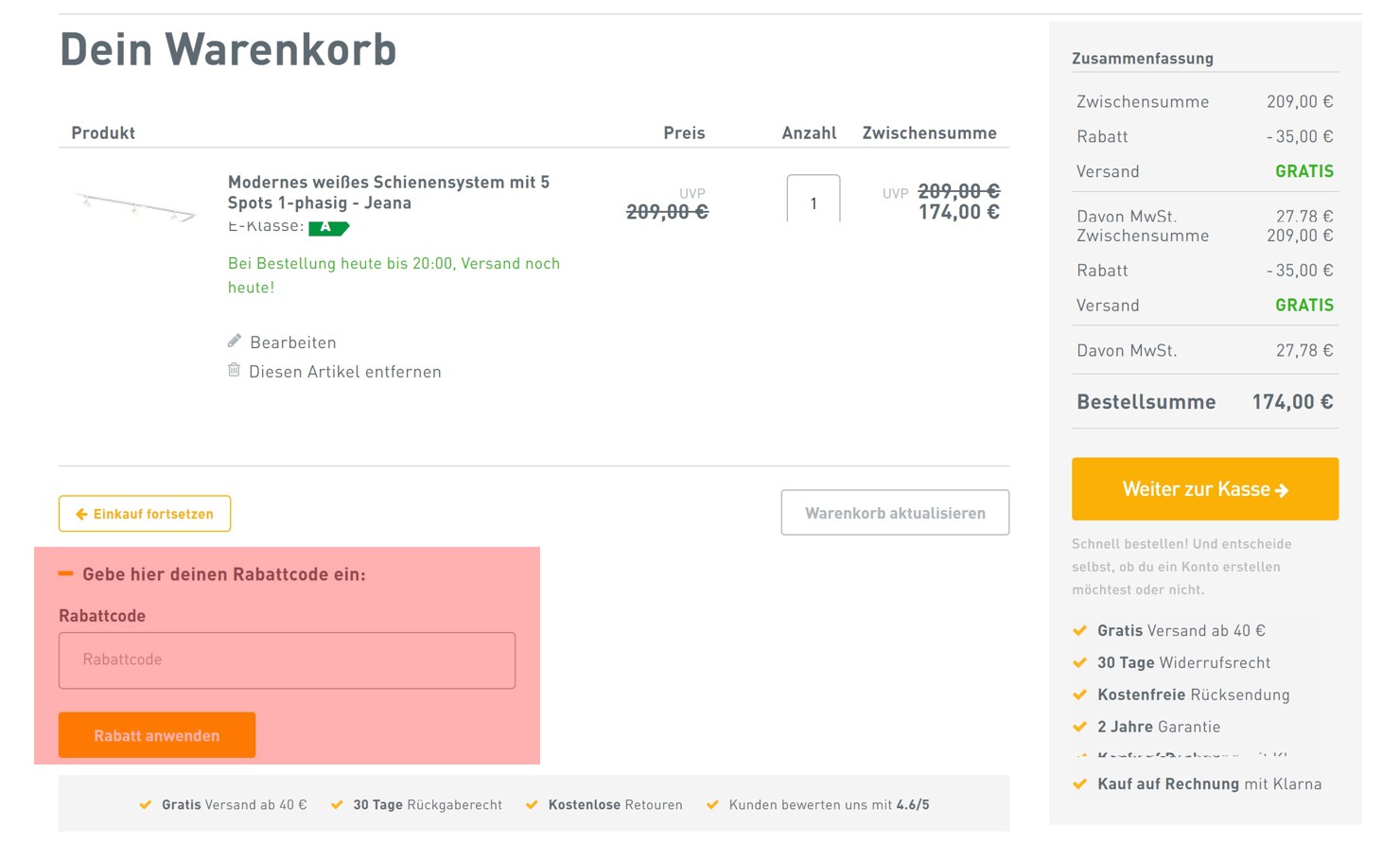 wie ist ein Lampenundleuchten.de Gutscheincode einzulösen